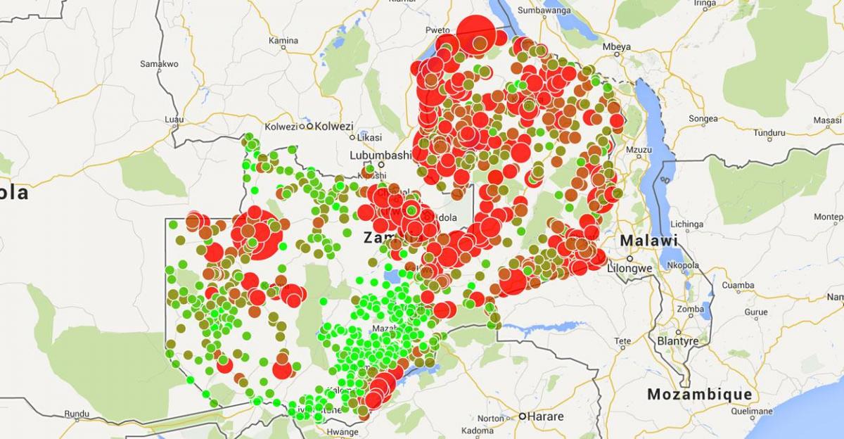 карта Малави маларије 