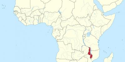 Карта Африке, показујући Малави