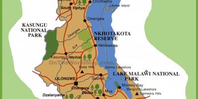 Карта Малави и околних земаља