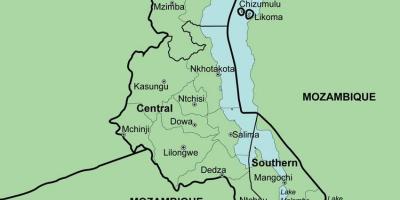 Карта Малави показује подручја
